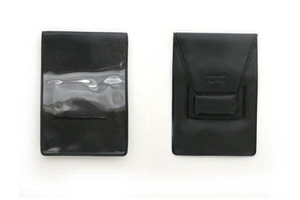Black Vinyl Vertical 1-Pocket Magnetic Badge Holder, 2.35 x 3.25