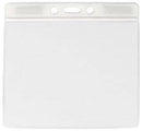 White Horizontal 4 1-4" x 4 3-8" Color Bar Vinyl Badge Holder - 100 Badge Holders 1820-1208 - All Things Identification