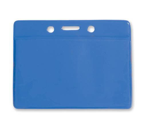 Blue Horizontal  Color-Back Vinyl Badge Holder  - 100 Badge Holders 1820-2002 - All Things Identification