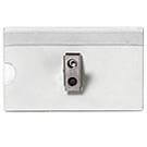 Clear Rigid Vinyl Horizontal Name Tag Holder with 2-Hole Clip 3.5" x 2" 1825-2520 - All Things Identification