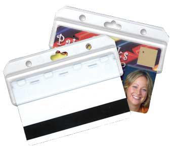 Clear Vinyl Vertical Credential Wallet with Slot and Chain Holes, 3" x 4.25" - All Things Identification