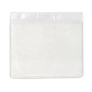 Vinyl Horizontal Badge Holder with Clear Color Bar, 4" x 3" 406-J-CLR - All Things Identification