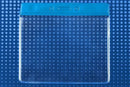 Vinyl Horizontal Badge Holder with Royal Blue Color Bar 4" x 3" 406-J-RBLU - All Things Identification