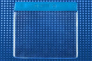 Vinyl Horizontal Badge Holder with Royal Blue Color Bar 4" x 3" 406-J-RBLU - All Things Identification