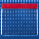 Vinyl Horizontal Badge Holder with Red Color Bar 4" x 3" 406-J-RED - All Things Identification