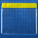 Vinyl Horizontal Badge Holder with Yellow Color Bar 4" x 3" 406-J-YLW - All Things Identification