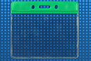 Vinyl Horizontal Badge Holder with Green Color Bar 3.75" x 2.63" 406-T-GRN - All Things Identification