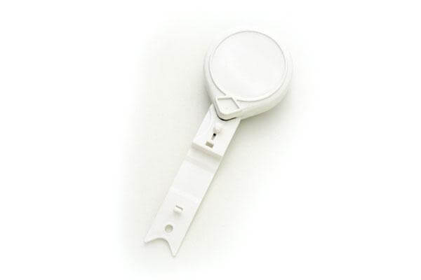 White Twist-Free Mini-Bak Reel, Slide Clip - 25 - All Things Identification