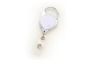 White Carabiner Badge Reel With Strap - 25 - All Things Identification