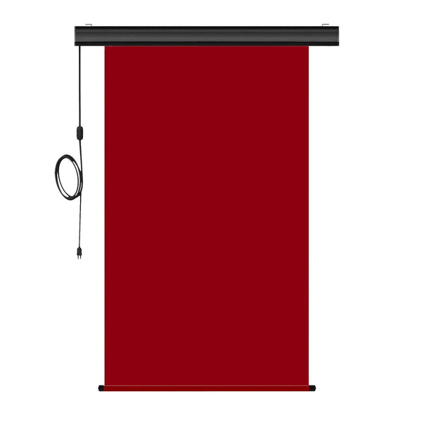 Motorized Photo Backdrop 48" x 84" - Red with Black Casing - All Things Identification