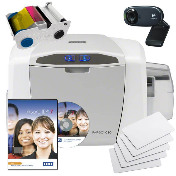 Fargo 51701 C50 Solo Singled-sided Printer System with supplies & software - All Things Identification