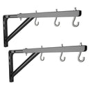 Black 23-inch adjustable wall bracket for multiple retractable photo backdrops
