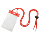Brady 1860-2706 Vertical Badge Holder with Color Bar and Neck Cord, Red - 100 Pack