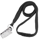 Brady 3/8-inch Matching Color Breakaway Lanyard - Black / Bulldog Clip
