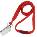 Brady 3/8-inch Matching Color Breakaway Lanyard - Red / Bulldog Clip