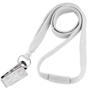 Brady 3/8-inch Matching Color Breakaway Lanyard - White / Bulldog Clip