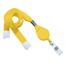 Brady 5/8-inch Tubular Breakaway Lanyard with Badge Reel - Yellow