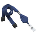 Brady 5/8-inch Tubular Breakaway Lanyard with Badge Reel - Navy Blue