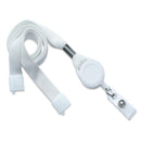 Brady 5/8-inch Tubular Breakaway Lanyard with Badge Reel - White