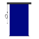 Blue chroma key motorized backdrop with IR remote, black casing, 48 x 84