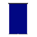 Blue chroma key retractable backdrop, black casing, 48 x 84