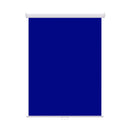 Blue chroma key retractable backdrop, white casing, 36 x 48