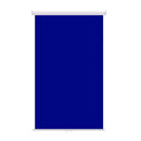 Blue chroma key retractable backdrop, white casing, 48 x 84