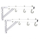 White 23-inch adjustable wall bracket for multiple retractable photo backdrops