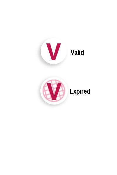Tempbadge Red "V" Expiring Timespot Frontpart Indicator -One Month 06322 - All Things Identification