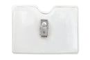 Orange Peel Texture Vinyl Horizontal Top-Load Badge Holder with 2-Hole Clip, 3.5" x 2.3" - All Things Identification