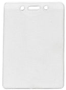 Clear Vinyl Vertical Badge Holder with Slot and Chain Holes, 3" x 4" - All Things Identification