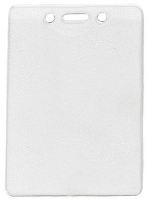 Clear Vinyl Vertical Badge Holder with Slot and Chain Holes, 3" x 4" - All Things Identification