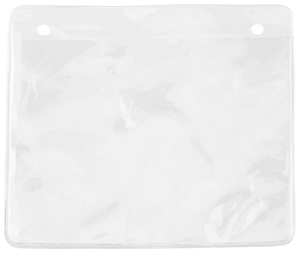 Clear Vinyl Horizontal Holder with Two Attachment Holes, 3.88" x 3" - All Things Identification