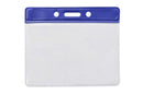 Blue Horizontal 3 3-4" x 3" Color Bar Vinyl Badge Holder - 100 Badge Holders 1820-1002 - All Things Identification