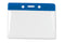 Blue Horizontal 3 3-4" x 3" Color Bar Vinyl Badge Holder - 100 Badge Holders 1820-1002 - All Things Identification