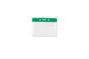 Green Horizontal 3 3-4" x 3" Color Bar Vinyl Badge Holder - 100 Badge Holders 1820-1004 - All Things Identification