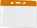 Orange Horizontal 3 3-4" x 3" Color Bar Vinyl Badge Holder - 100 Badge Holders 1820-1005 - All Things Identification