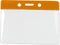 Orange Horizontal 3 3-4" x 3" Color Bar Vinyl Badge Holder - 100 Badge Holders 1820-1005 - All Things Identification