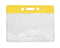 Yellow Horizontal 3 3-4" x 3" Color Bar Vinyl Badge Holder - 100 Badge Holders 1820-1009 - All Things Identification