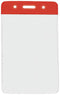 Red Vertical 2 7-16" x 4" Color Bar Vinyl Badge Holder - 100 Badge Holders 1820-1056 - All Things Identification