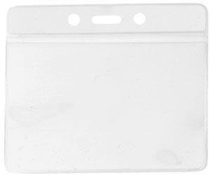 Clear Horizontal 4 1-4" x 4 3-8" Color Bar Vinyl Badge Holder - 100 Badge Holders 1820-1100 - All Things Identification