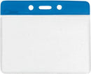 Blue Horizontal 4 1-4" x 4 3-8" Color Bar Vinyl Badge Holder - 100 Badge Holders 1820-1102 - All Things Identification