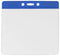 Blue Horizontal 4 1-4" x 4 3-8" Color Bar Vinyl Badge Holder - 100 Badge Holders 1820-1202 - All Things Identification