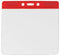 Red Horizontal 4 1-4" x 4 3-8" Color Bar Vinyl Badge Holder - 100 Badge Holders 1820-1206 - All Things Identification