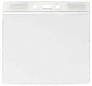 White Horizontal 4 1-4" x 4 3-8" Color Bar Vinyl Badge Holder - 100 Badge Holders 1820-1208 - All Things Identification