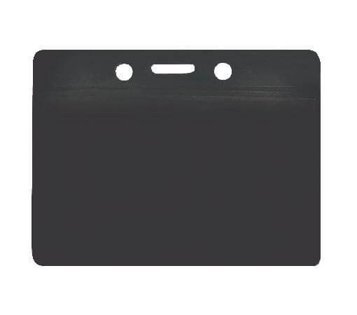 Black Horizontal  Color-Back Vinyl Badge Holder  - 100 Badge Holders 1820-2001 - All Things Identification