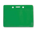 Green Horizontal  Color-Back Vinyl Badge Holder  - 100 Badge Holders 1820-2004 - All Things Identification