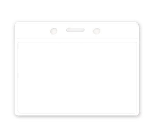 White Horizontal Color-Back Vinyl Badge Holder  - 100 Badge Holders 1820-2008 - All Things Identification