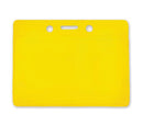 Yellow Horizontal  Color-Back Vinyl Badge Holder  - 100 Badge Holders 1820-2009 - All Things Identification