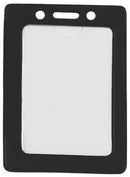Black Vertical Color-Frame Vinyl Badge Holder  - 100 Badge Holders 1820-3001 - All Things Identification